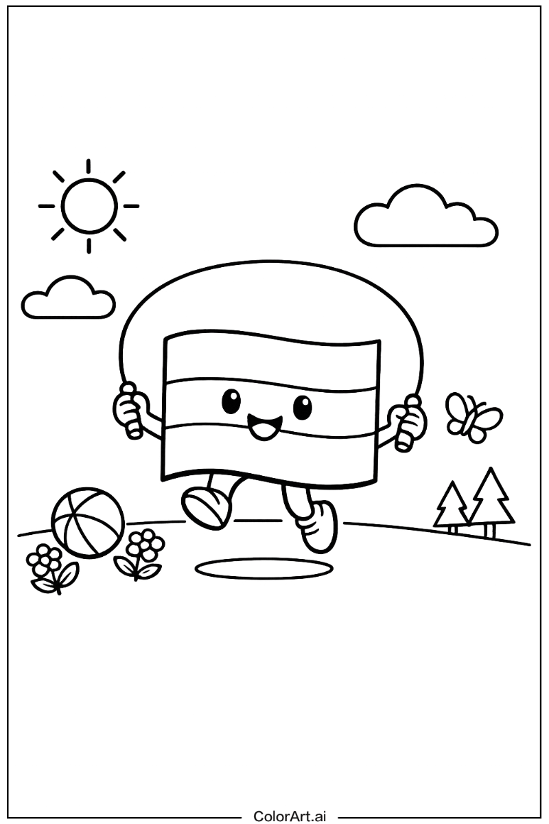 gabon flag Playing Outside 5