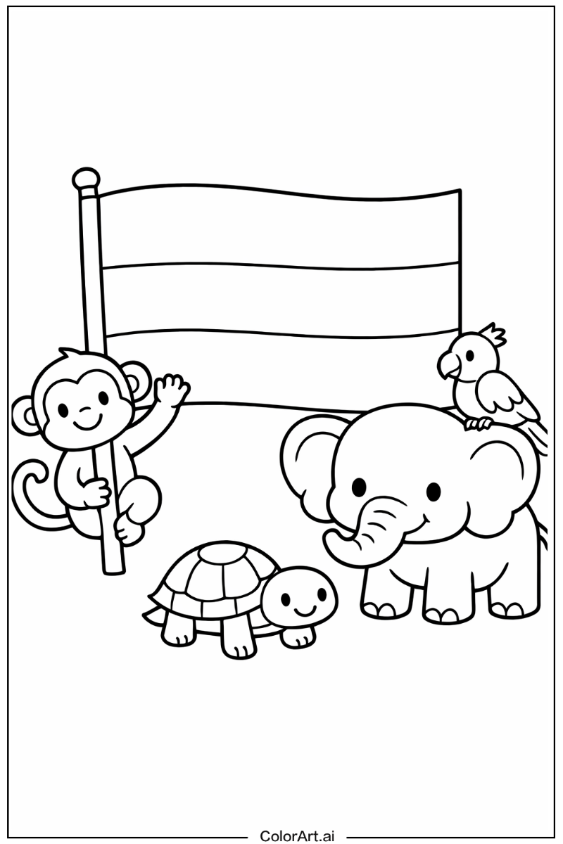 gabon flag with Friends 1