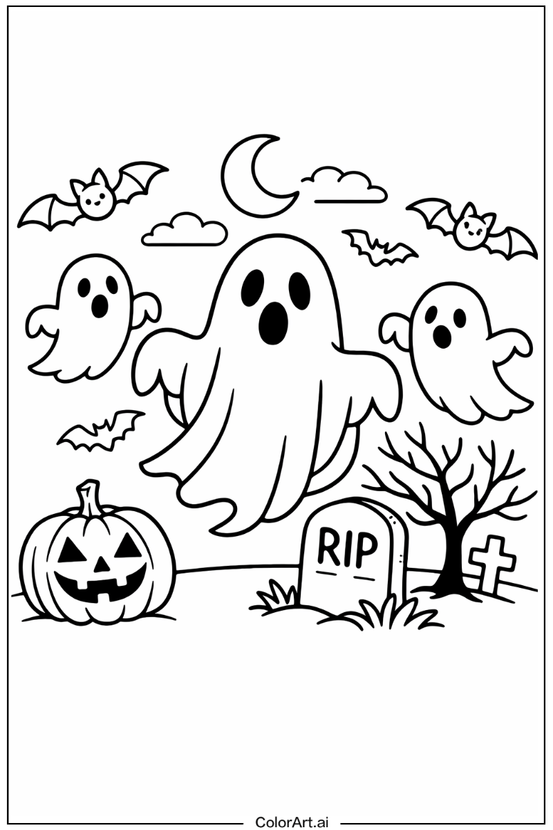 Ghost with Spooky ghost Theme