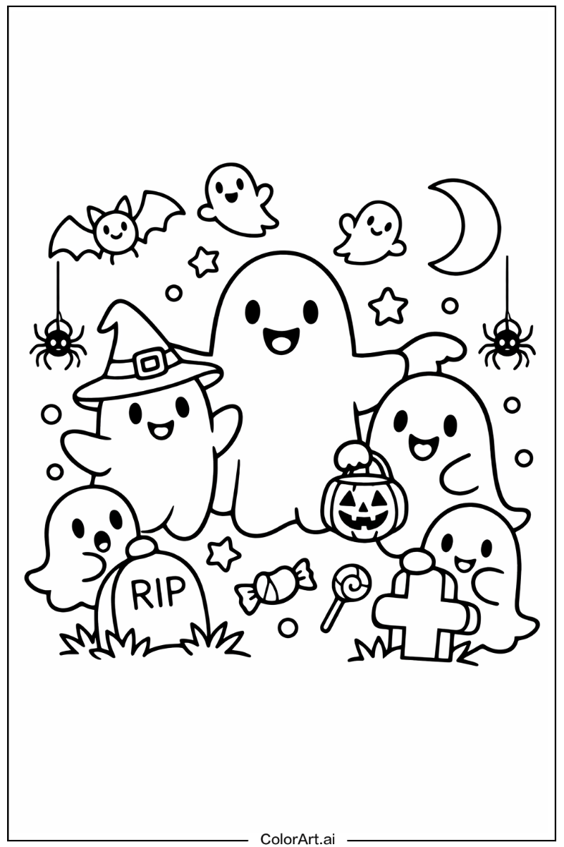 Ghost doodle Ghost Scene