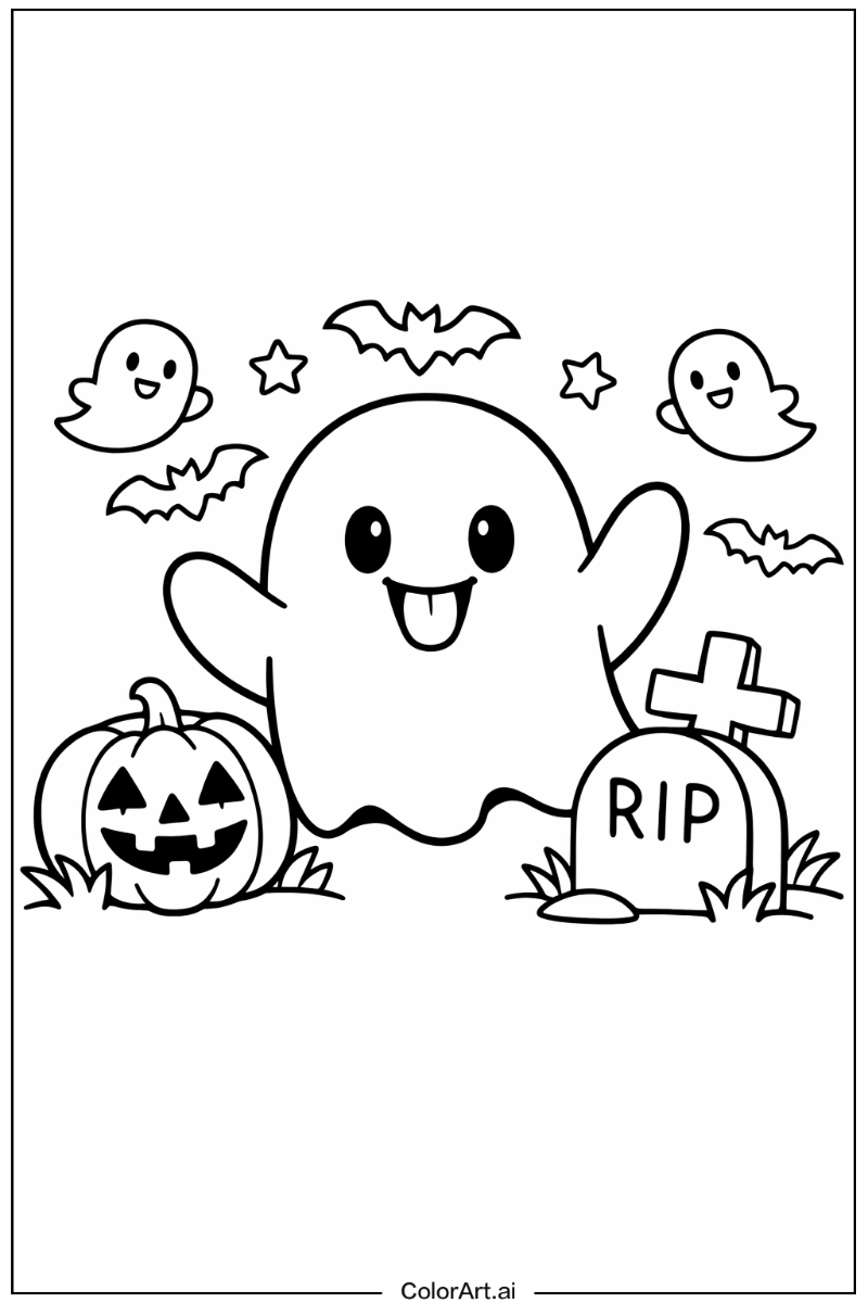 Ghost with Ghost emoji style Theme