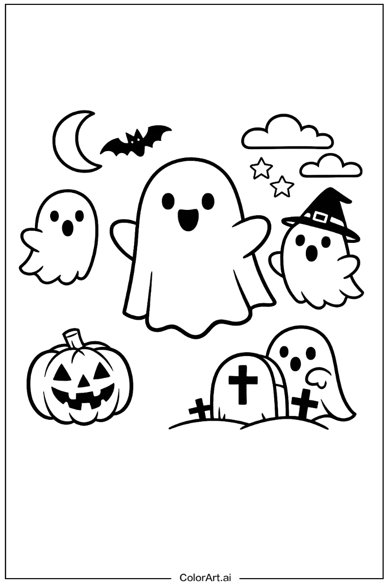 Ghost with Spooky season ghost Theme