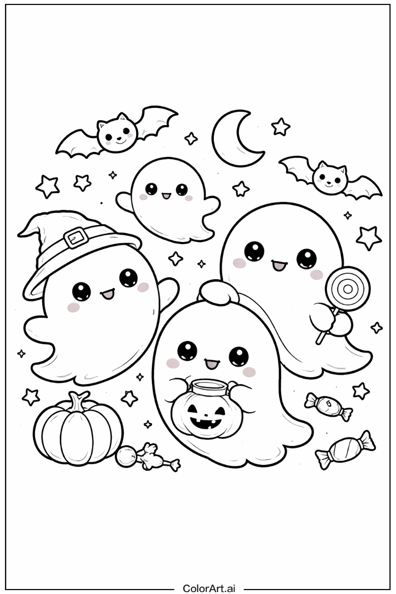 Ghost with Kawaii ghost Theme 2