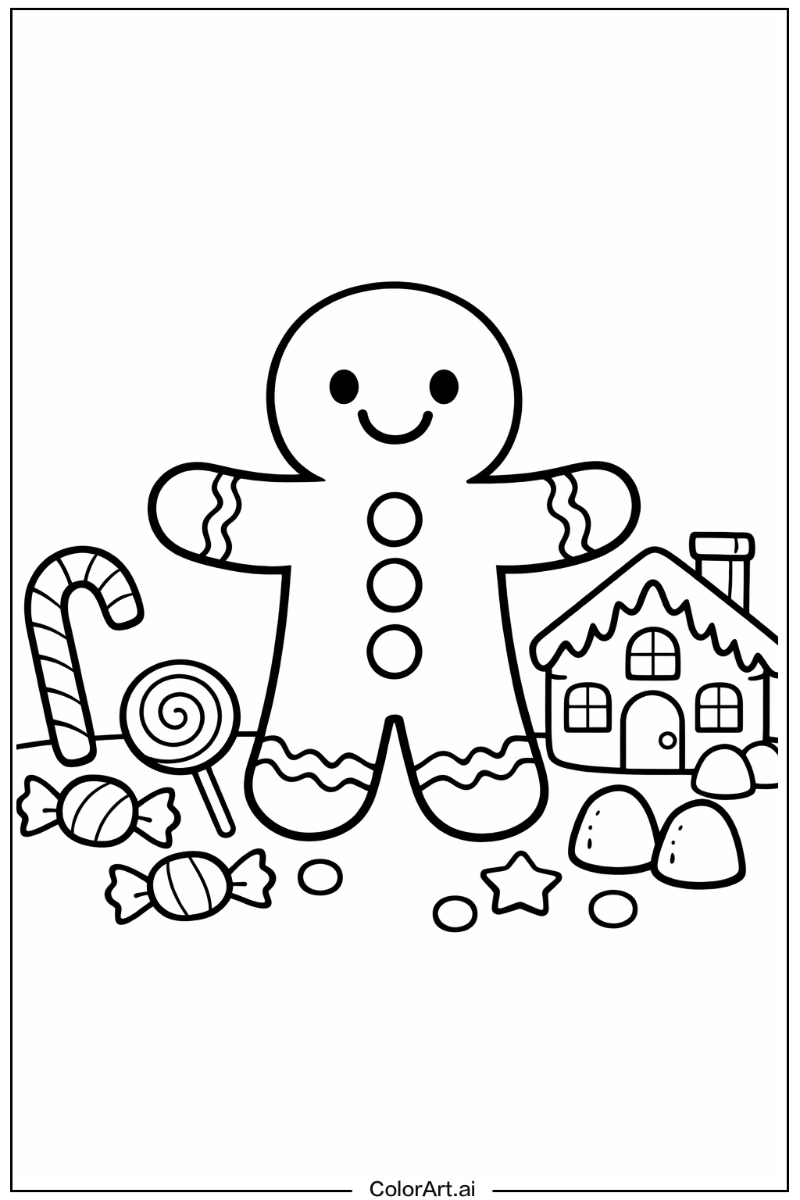 Gingerbread man with Gingerbread man candy buttons Theme