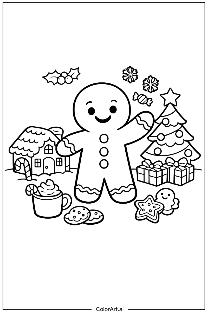 Gingerbread man christmas scene Gingerbread man Design