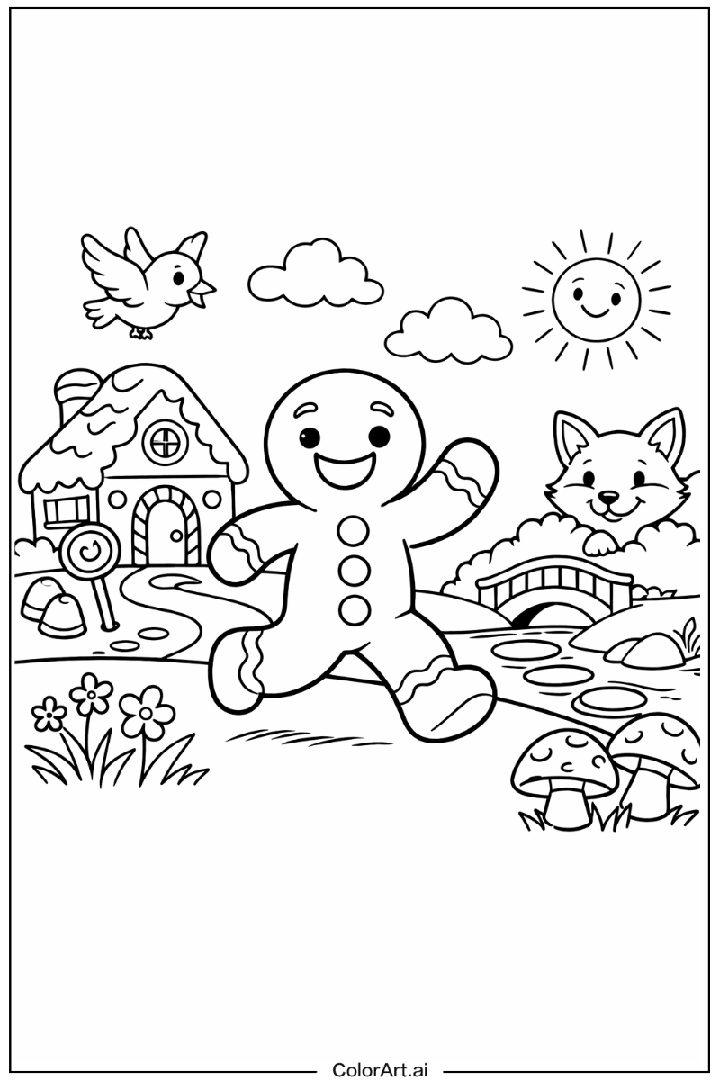 Gingerbread man fairy tale scene Gingerbread man Scene