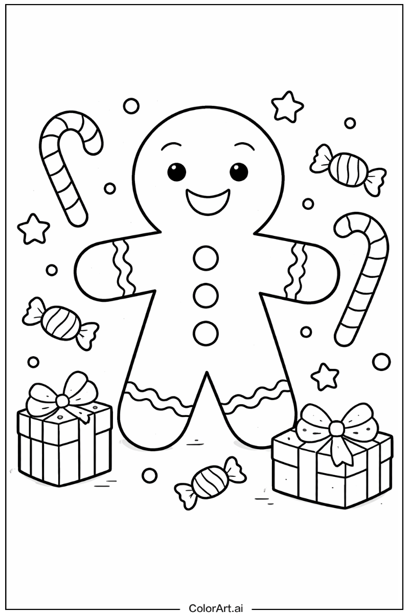 Gingerbread man with Gingerbread man smiling Theme
