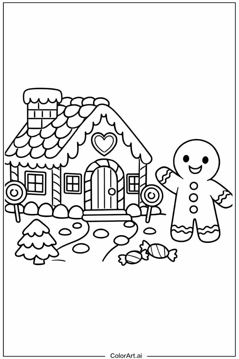 Gingerbread man with Gingerbread house Theme