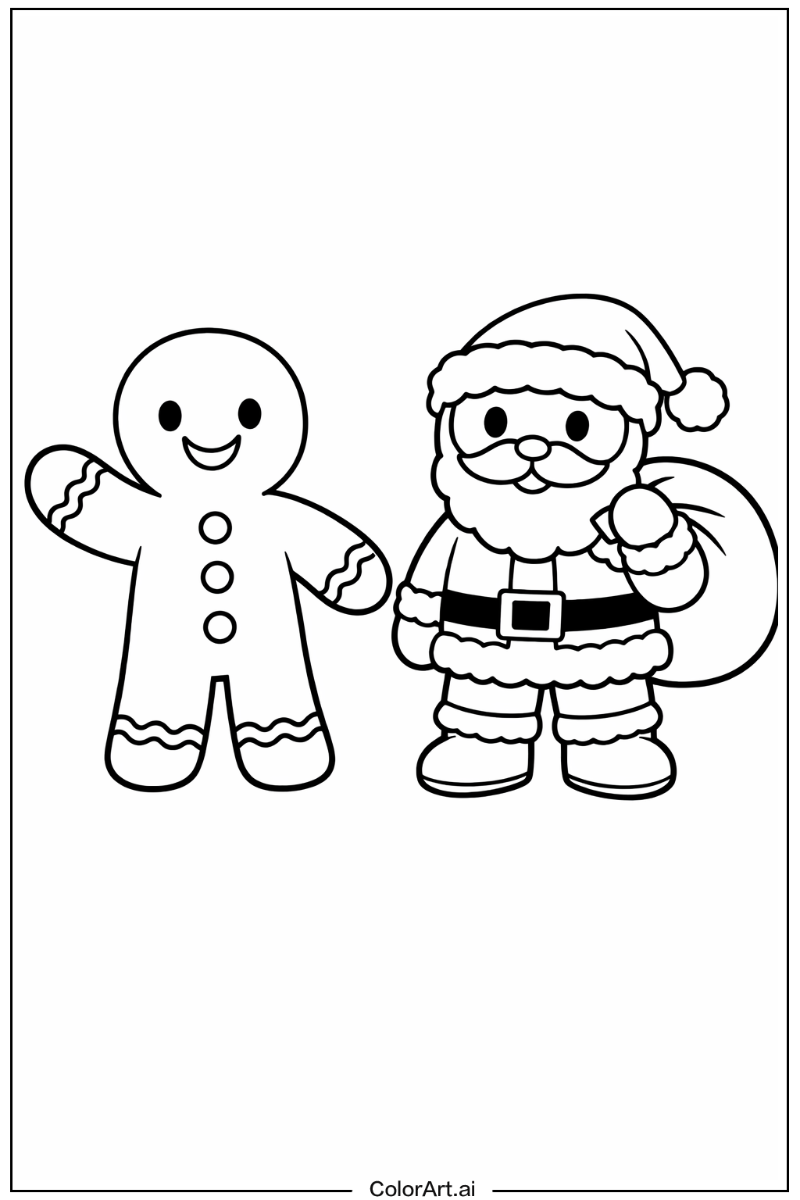 Gingerbread man with Gingerbread man and santa Theme