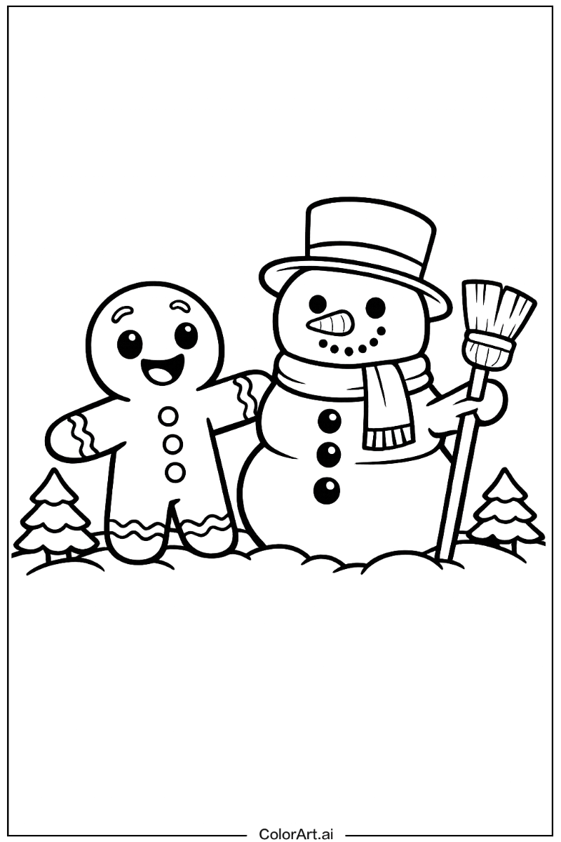 Gingerbread man and snowman Gingerbread man Scene