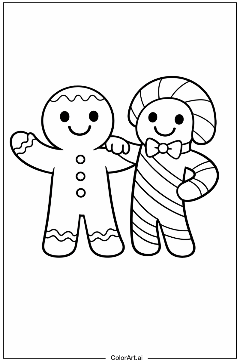 Gingerbread man with Gingerbread man and candy cane Theme