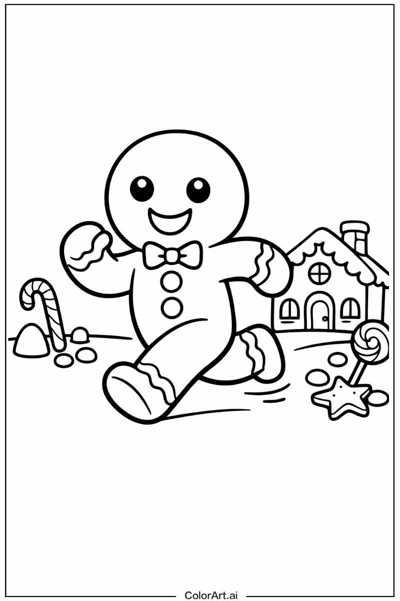Gingerbread man running Gingerbread man Design