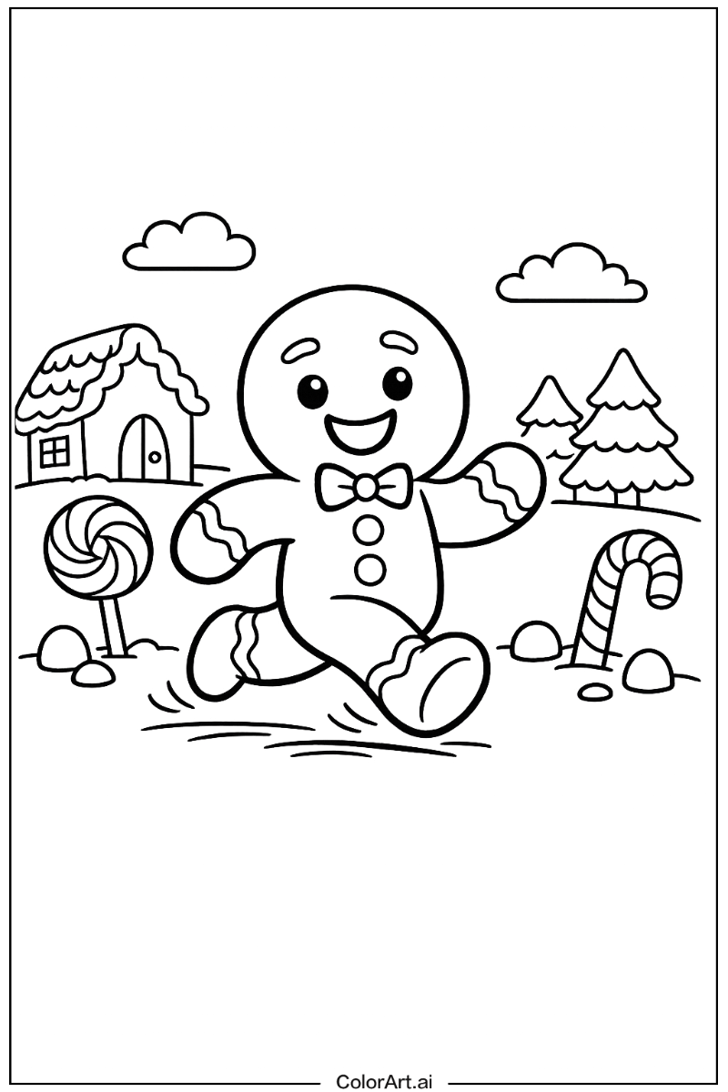 Gingerbread man running Gingerbread man Design 2