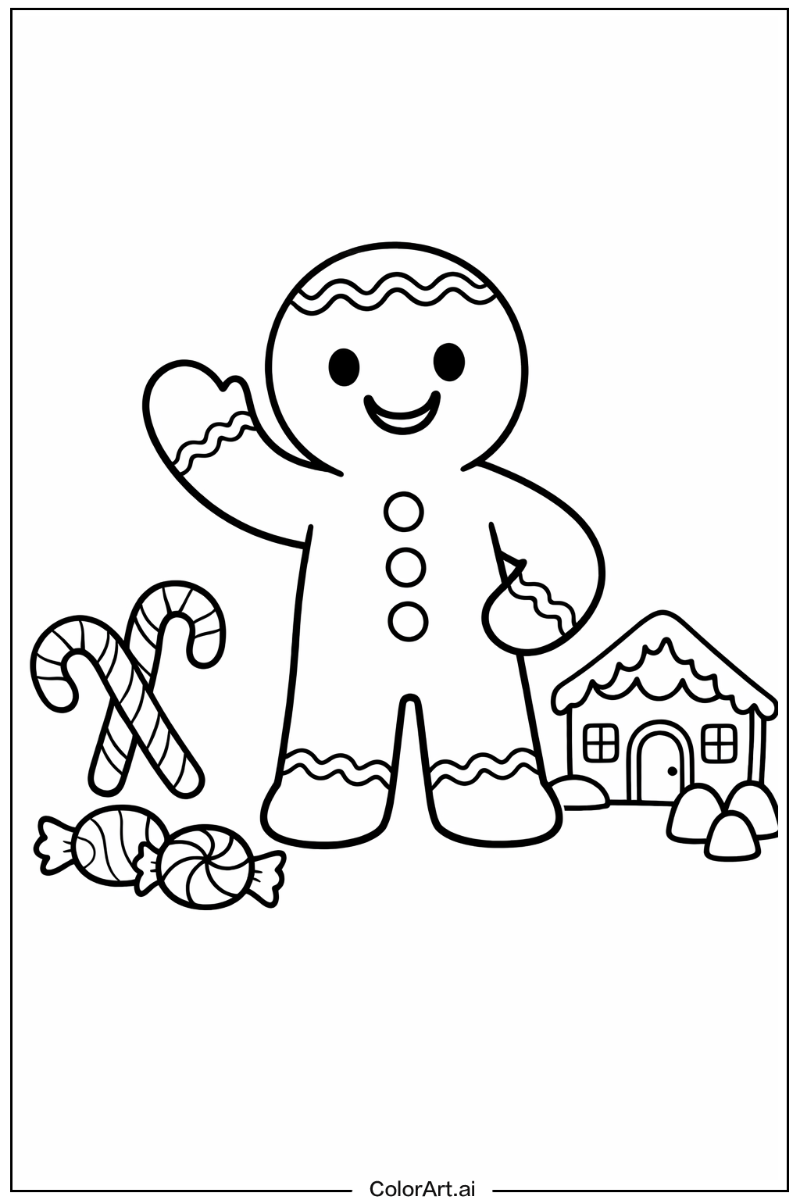 Gingerbread man with Gingerbread man waving Theme 2