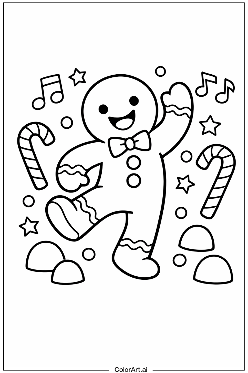 Gingerbread man dancing Gingerbread man Design 2