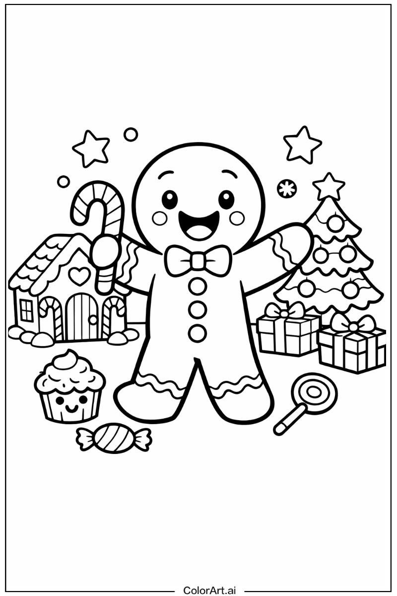 Gingerbread man with Gingerbread man happy mood Theme 2