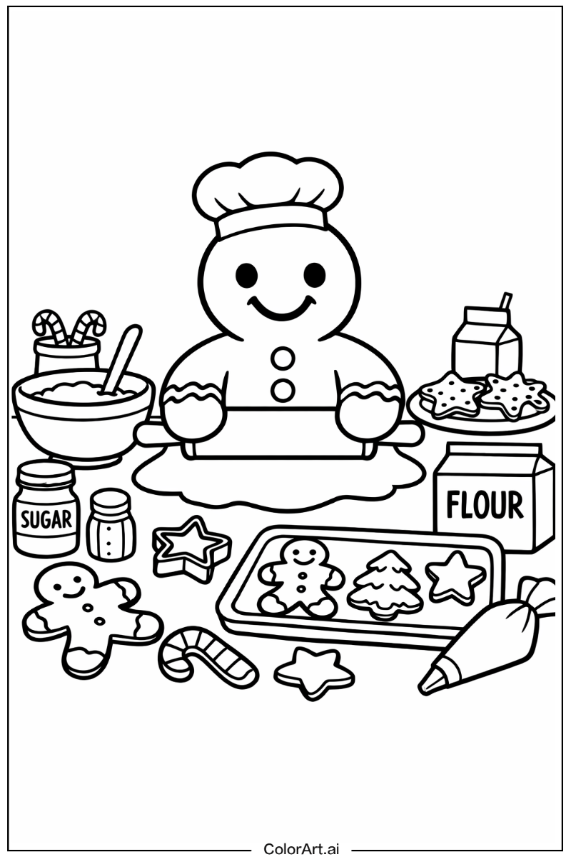 Gingerbread man holiday baking scene Gingerbread man Scene 2