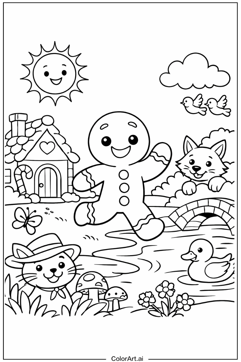 Gingerbread man fairy tale scene Gingerbread man Scene 2