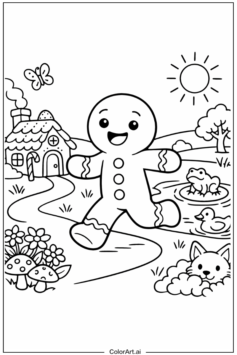 Gingerbread man with Gingerbread man storybook scene Theme 2