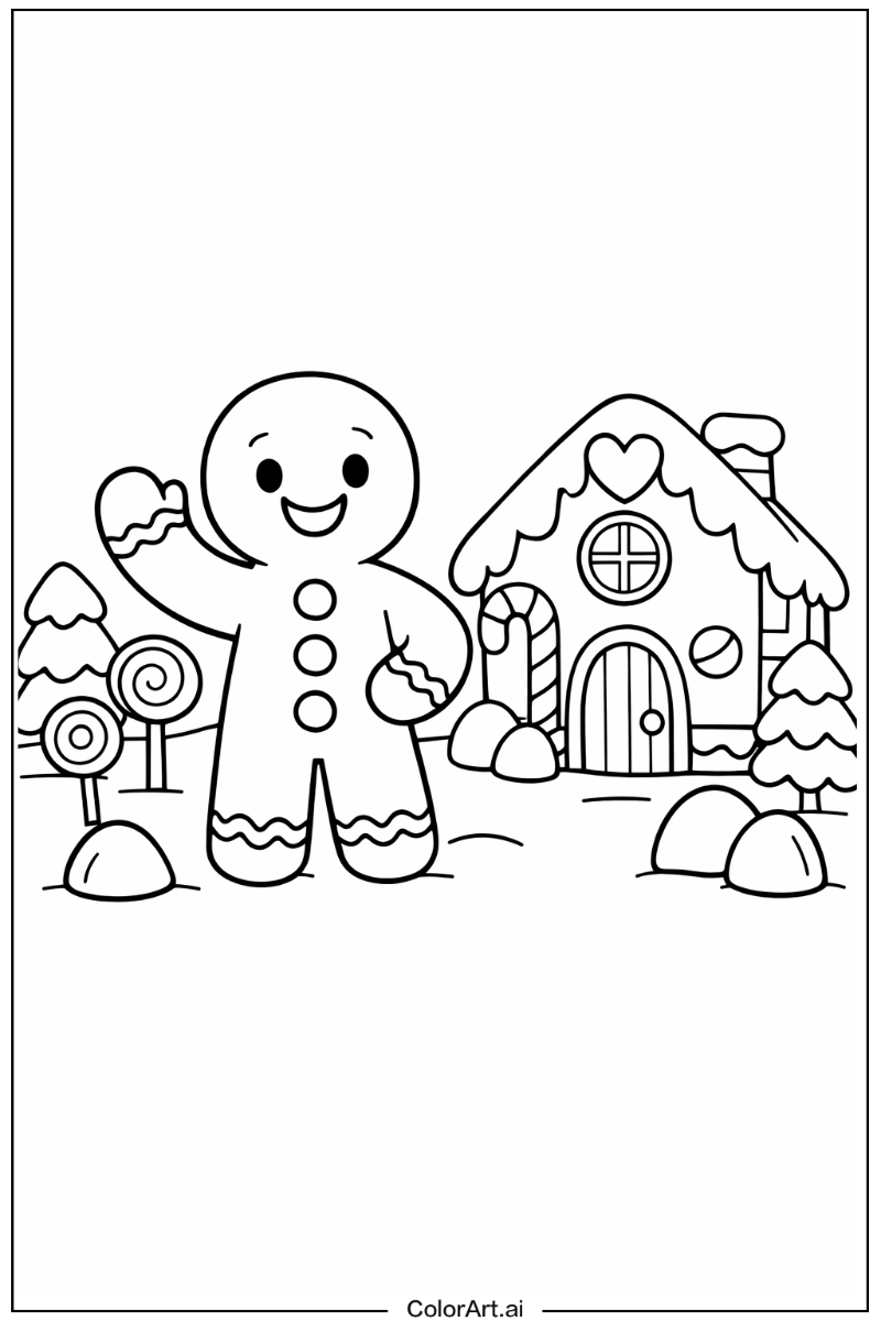 Gingerbread man with Gingerbread man waving Theme