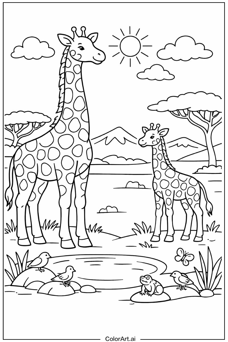Tall animal Giraffe Scene