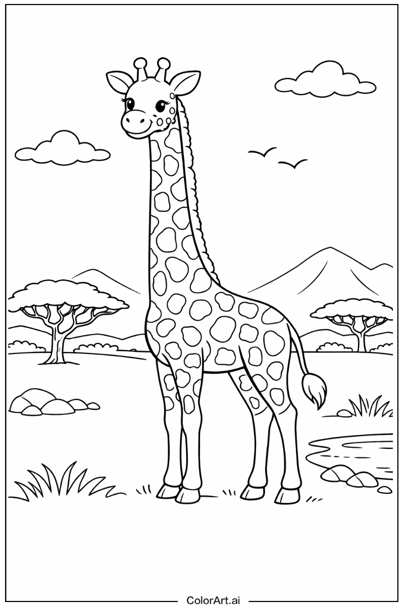 Giraffe with Long neck Theme