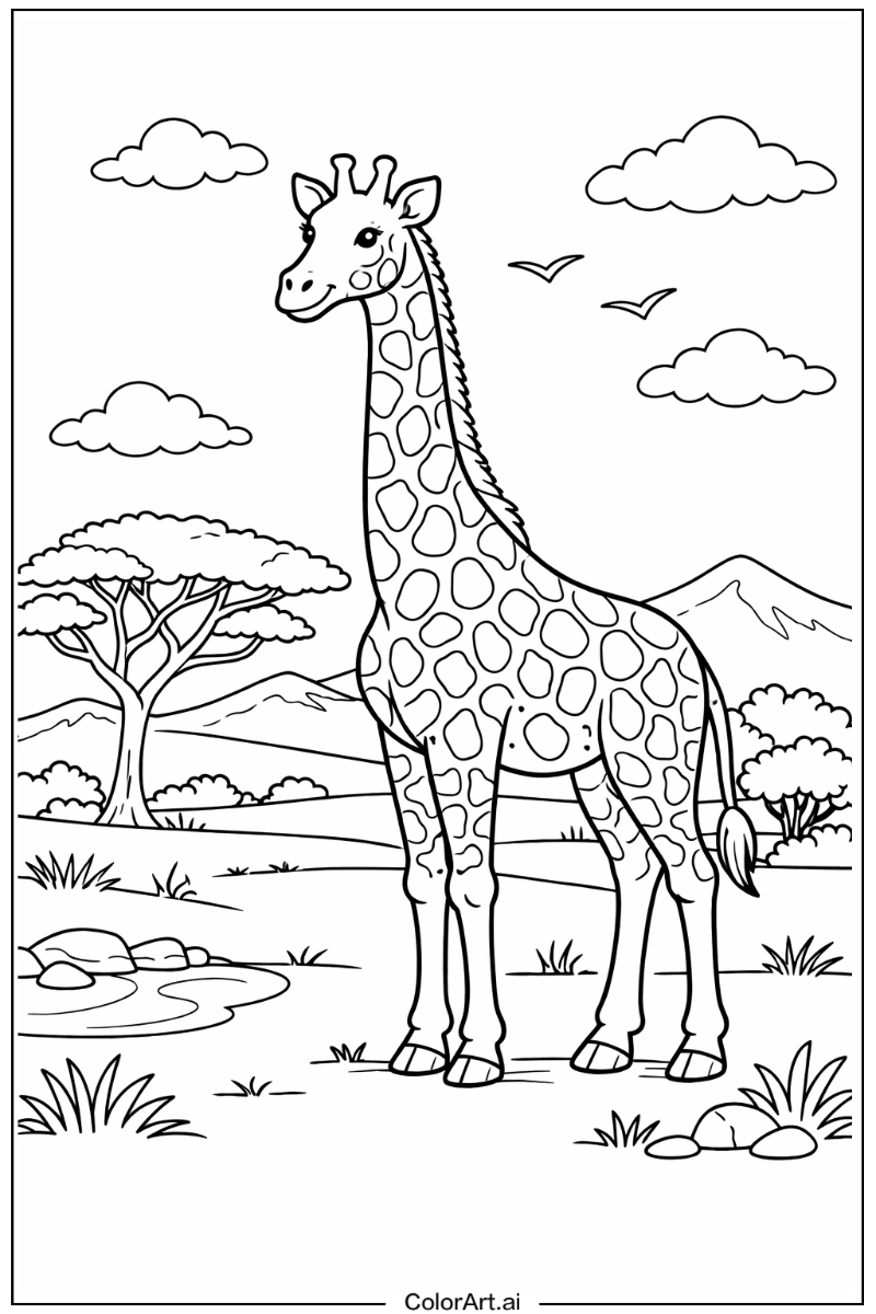 Standing Giraffe Scene