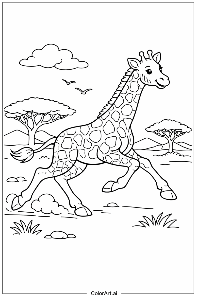Galloping Giraffe Scene
