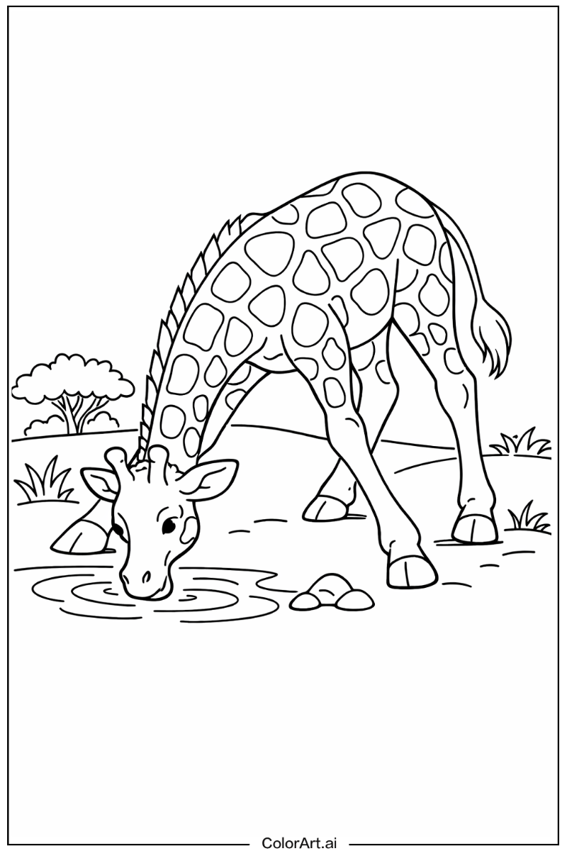 Giraffe with Bending down Theme