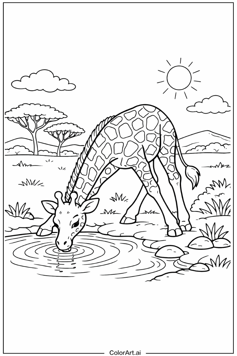 Drinking water Giraffe Design