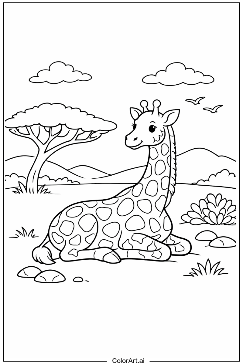 Resting Giraffe Design