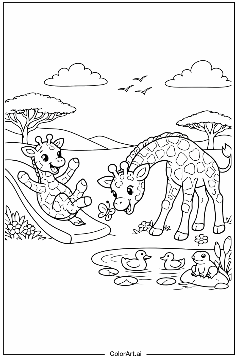 Playful Giraffe in Action