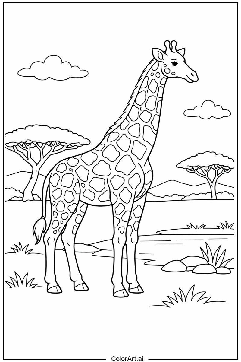 Full grown giraffe Giraffe Scene