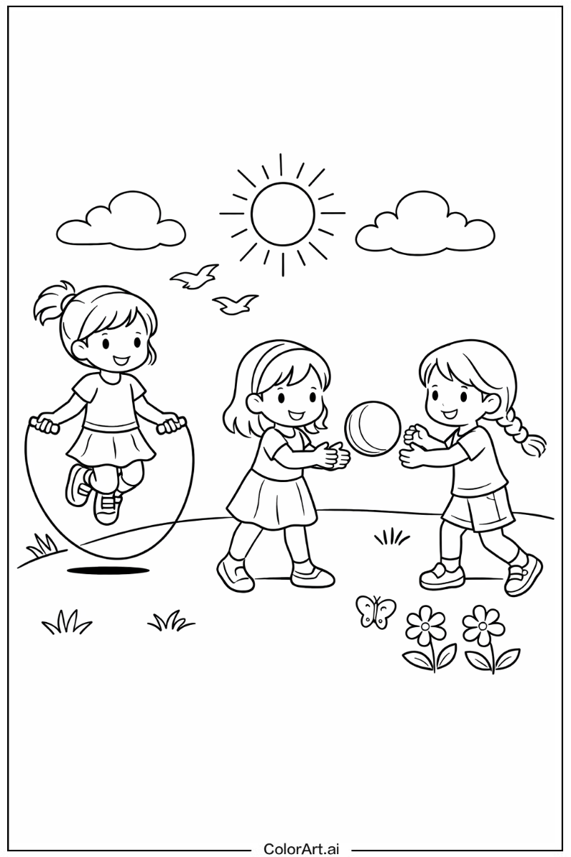 Girls Playing Outside 2