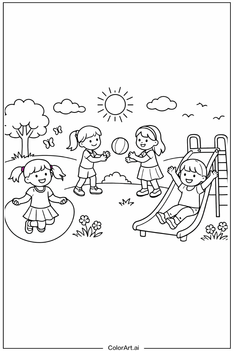 Girls Playing Outside 3