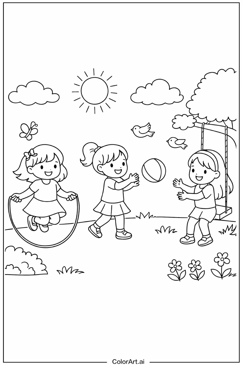 Girls Playing Outside 4