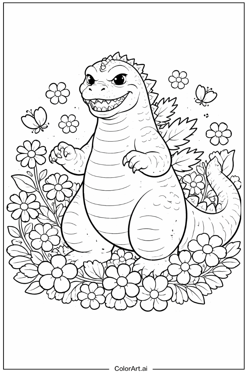 Godzilla with Flowers 3