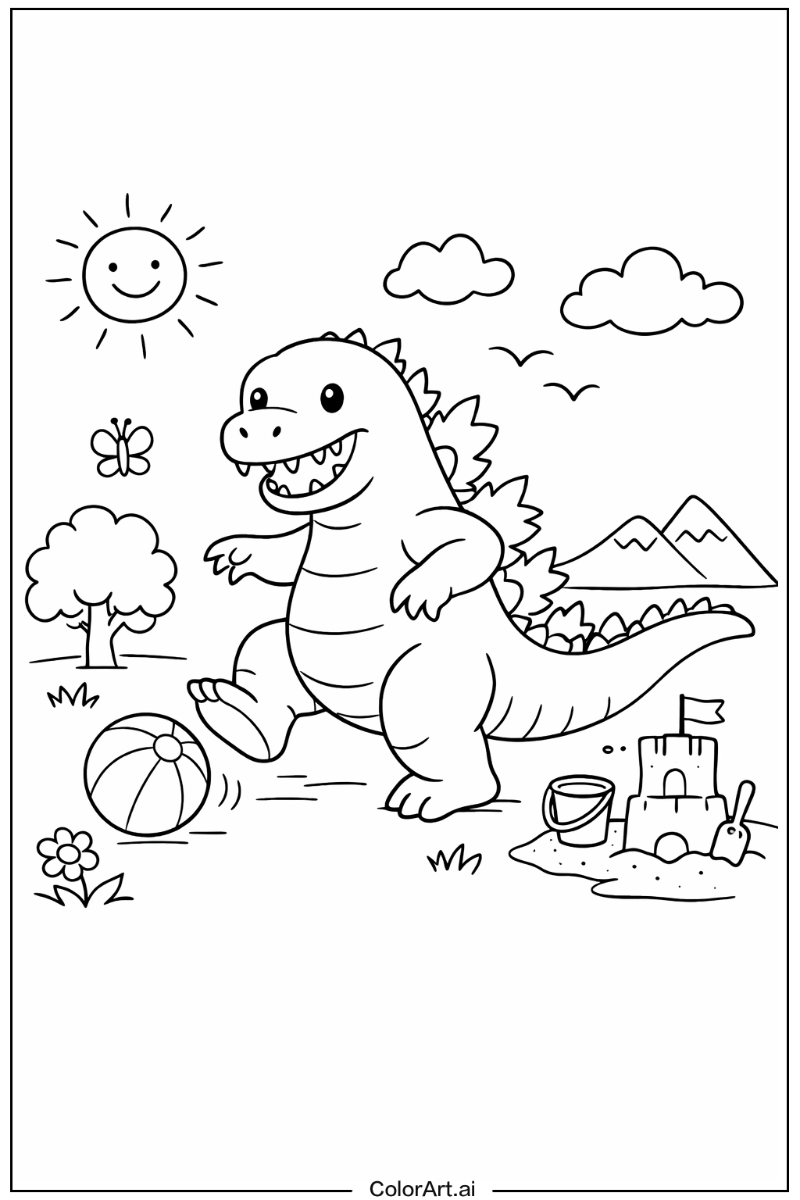 Godzilla Playing Outside