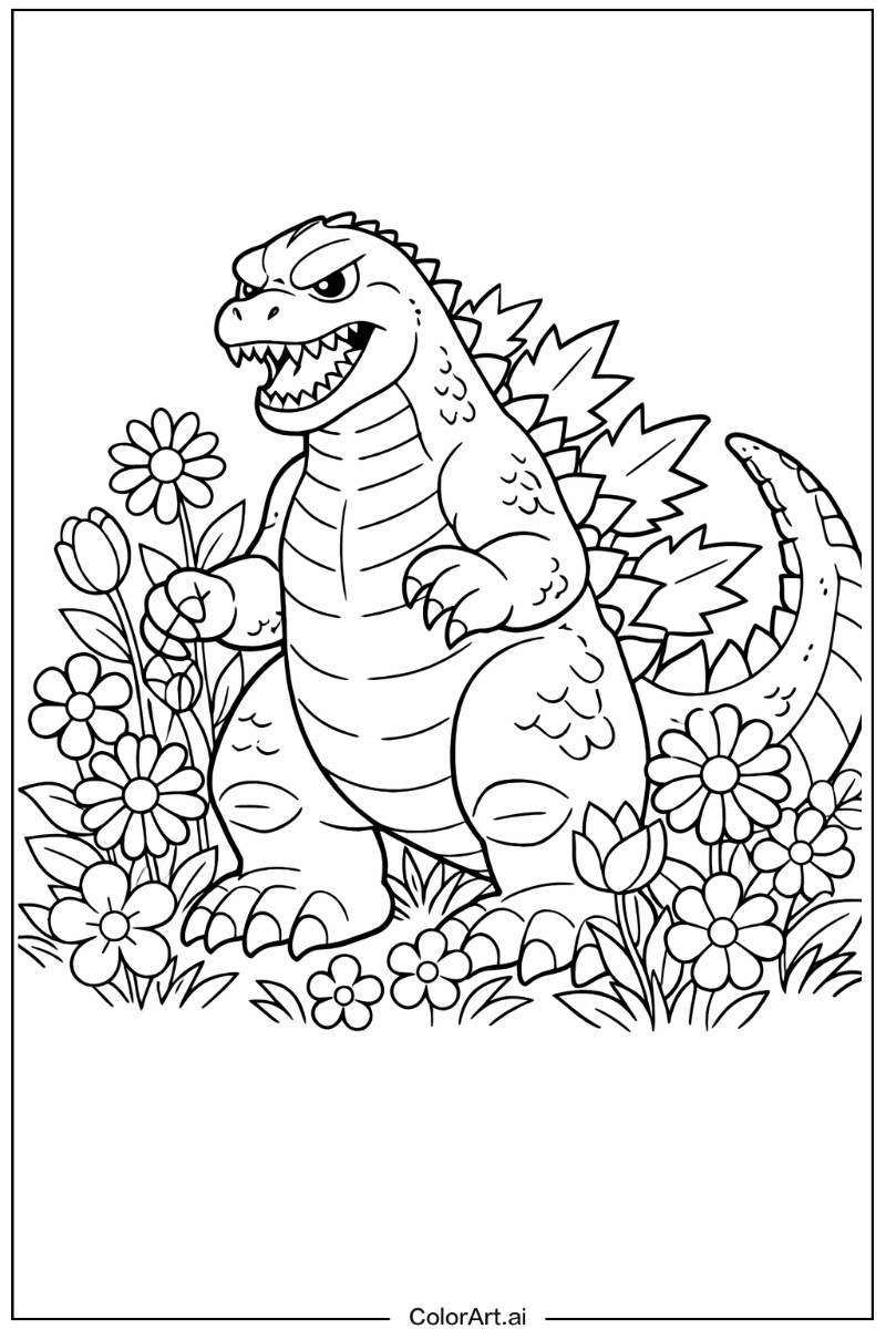 Godzilla with Flowers 5