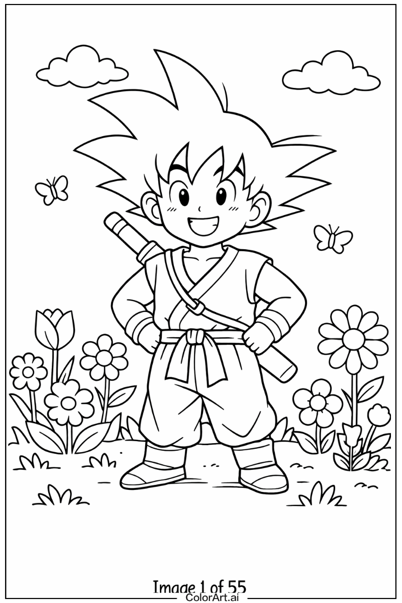 55 Kostenlose Goku Ausmalbilder