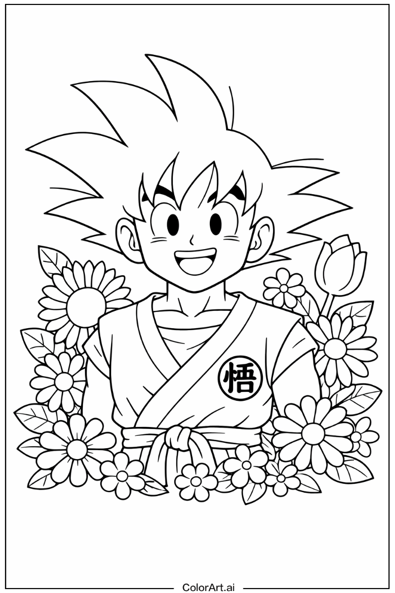 goku with Flowers 2