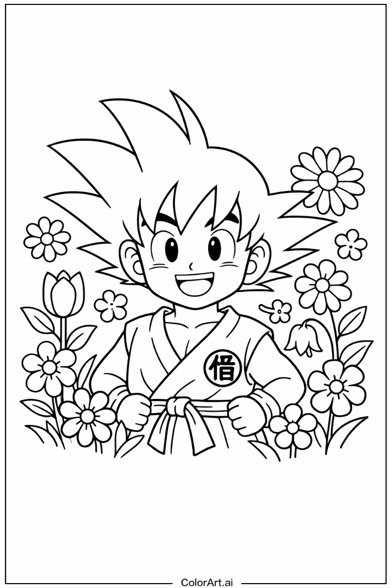 goku with Flowers