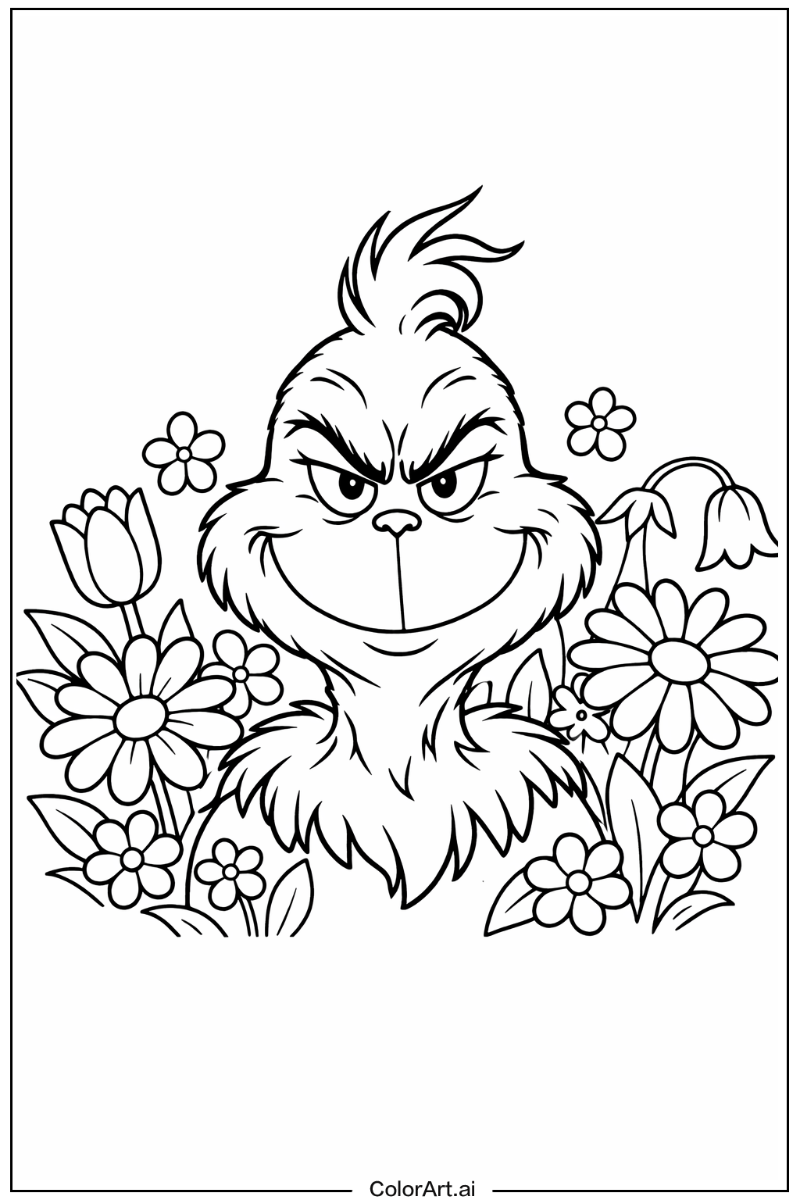 Grinch with Flowers 2