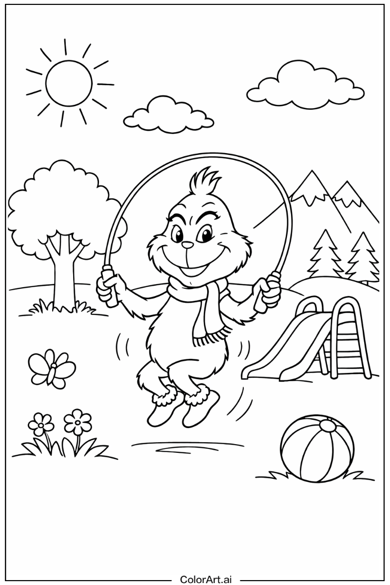 Grinch Playing Outside