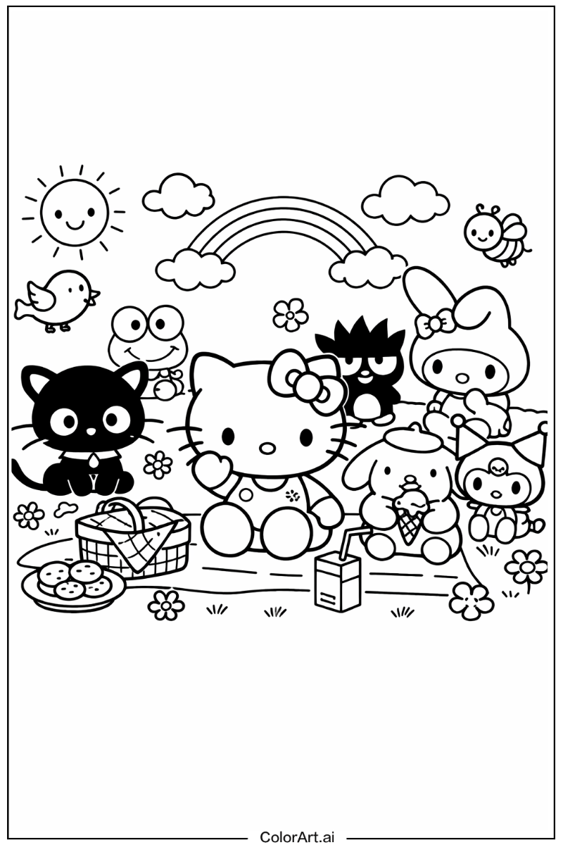 Hello kitty and friends with Chococat Theme