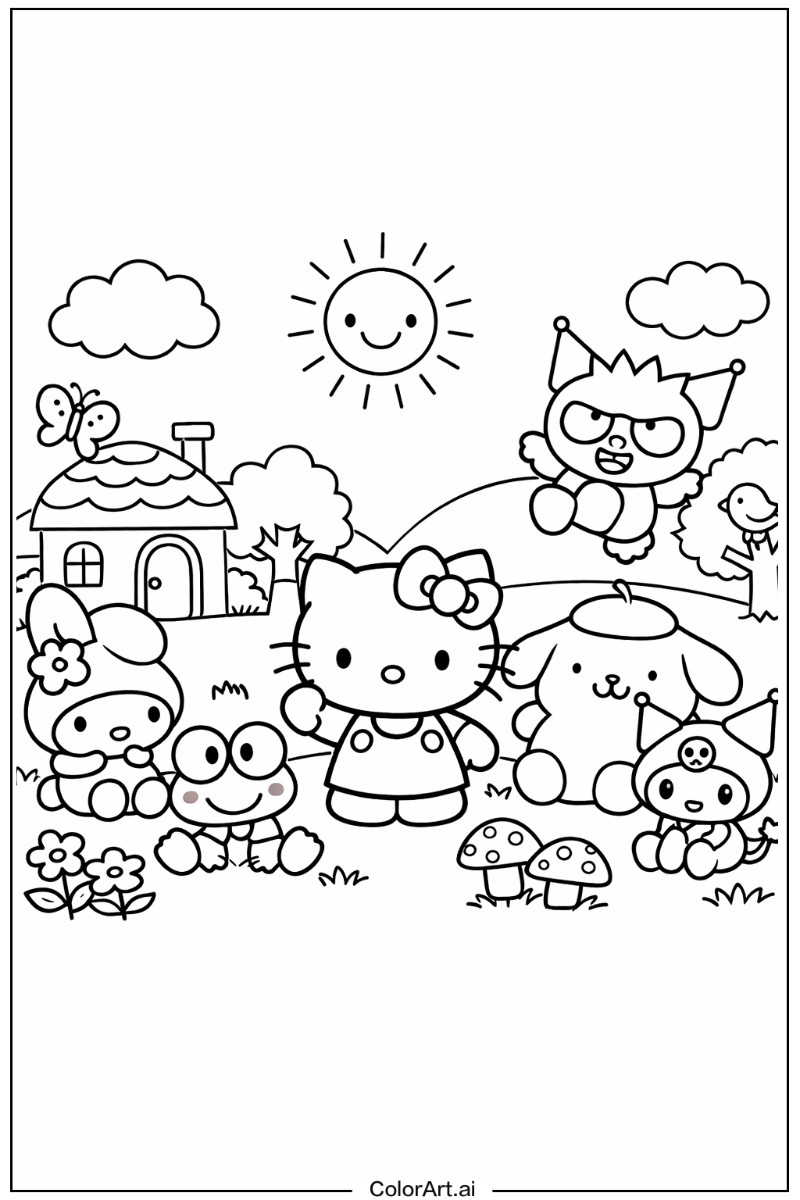 Hello kitty and friends with Cute characters Theme