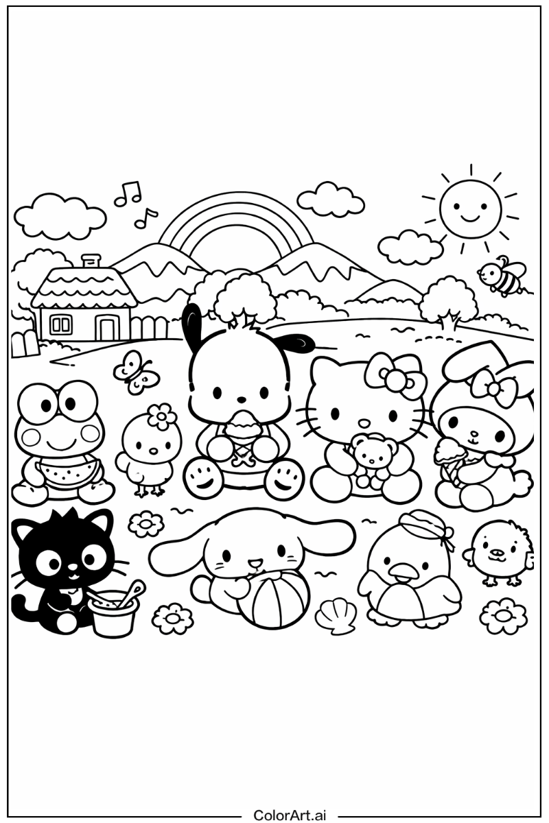 Pochacco Hello kitty and friends Scene 2
