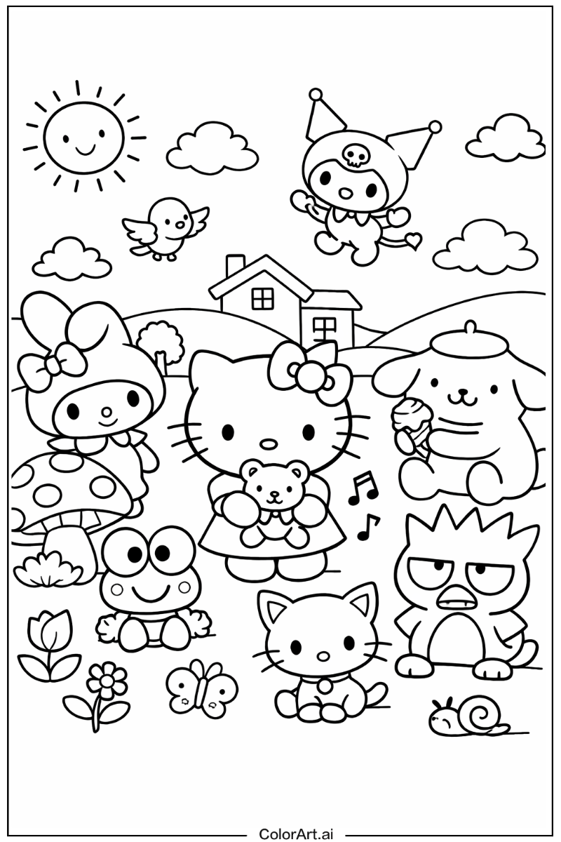 Hello kitty and friends with Cute characters Theme 2