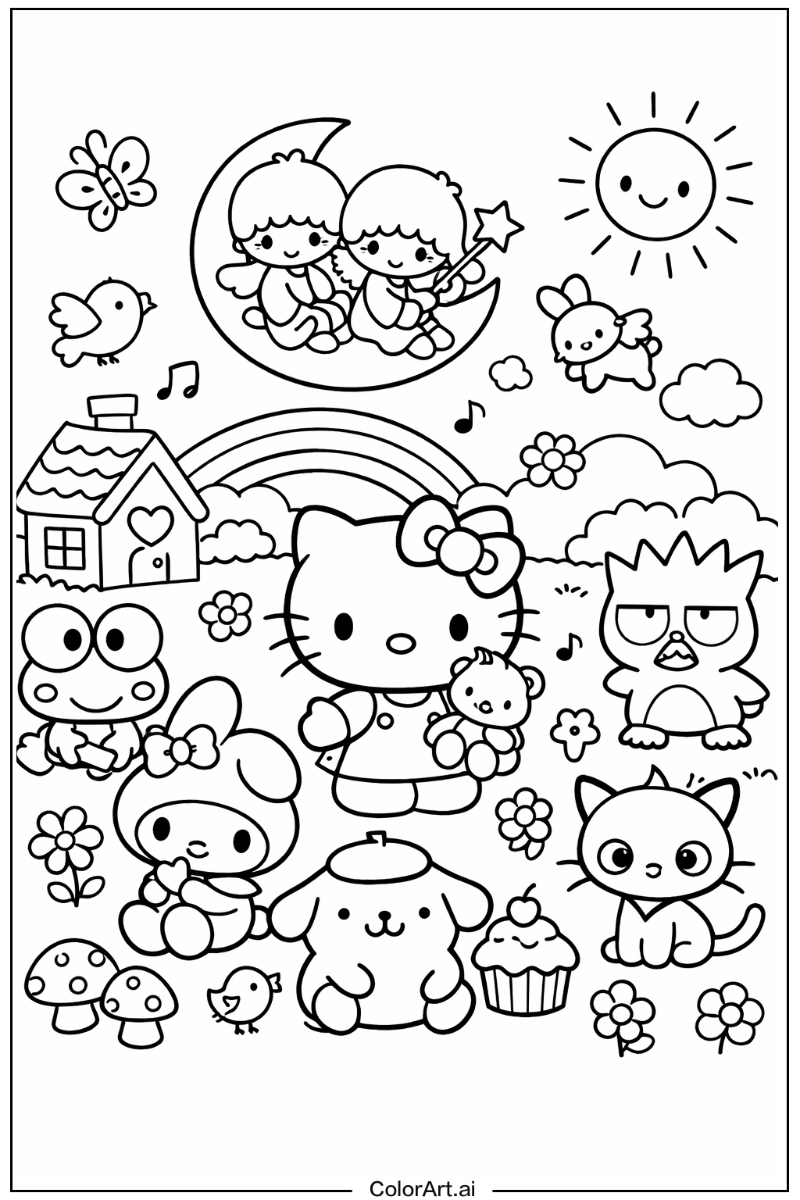 Kawaii Hello kitty and friends Design 2