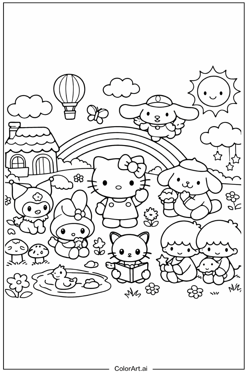 Cinnamoroll Hello kitty and friends Scene